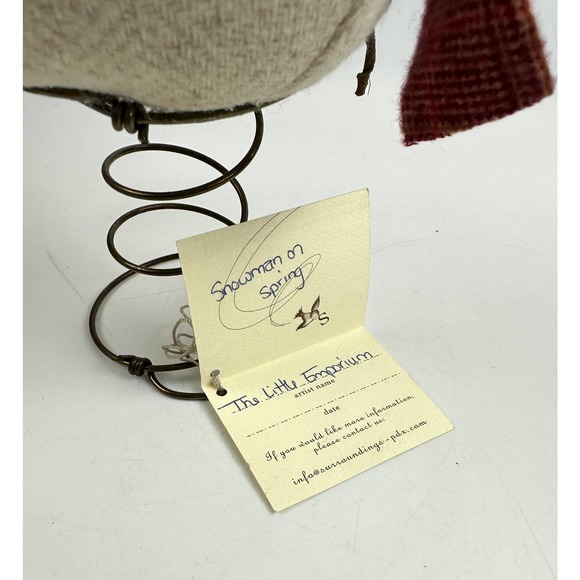 Vintage Snowman On A Spring With Candy Cane Christmas Winter Piece Sculpture - Picture 6 of 14